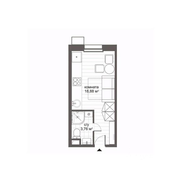 Apartment Sale, 22.64 sq. m. at MFK CITIMIX Novokosino, Nikolaya Starostina Street, вл14, Moscow, Russia #2 Apartment Sale, 22.64 sq. m. at MFK CITIMIX Novokosino, Nikolaya Starostina Street, вл14, Moscow, Russia #2