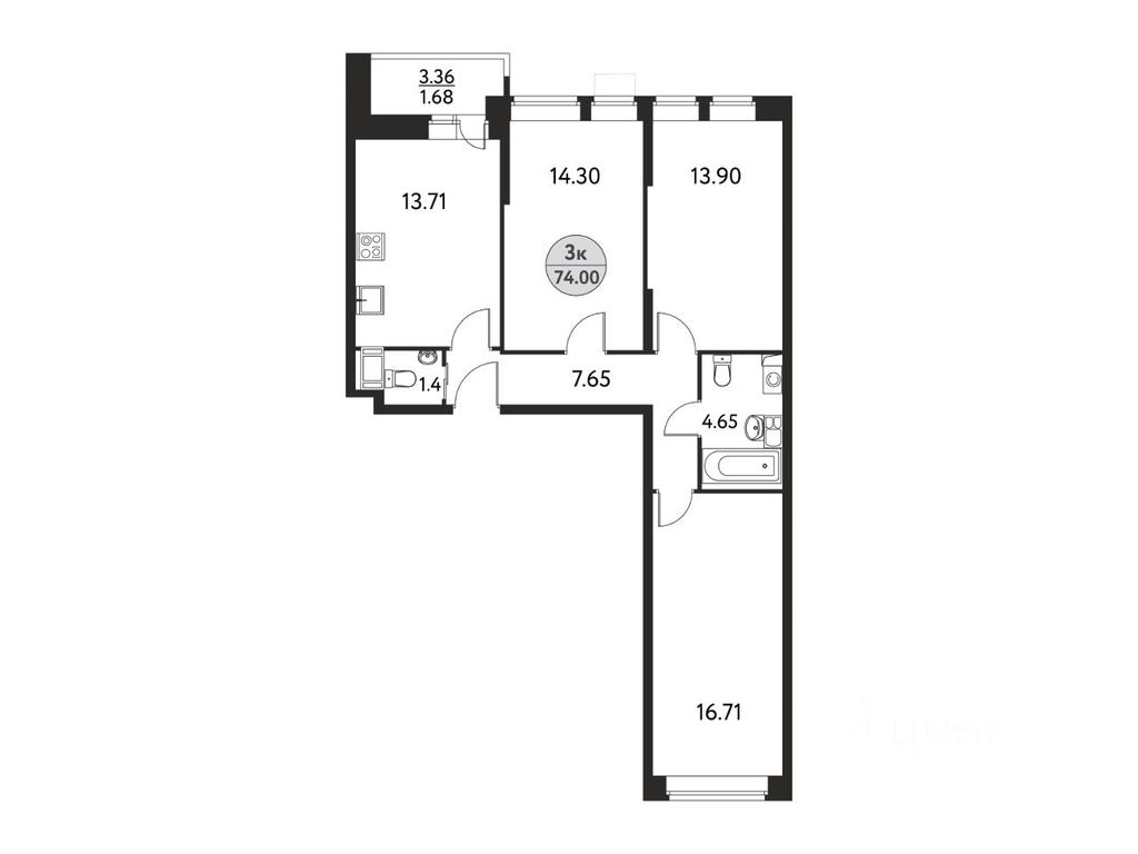 2-BD Apartment Sale, 74平方米 at Dom na Sirenevoy, Polevaya ulitsa, Schyolkovo, Moscow Region, Russia #1 2-BD Apartment Sale, 74平方米 at Dom na Sirenevoy, Polevaya ulitsa, Schyolkovo, Moscow Region, Russia #1