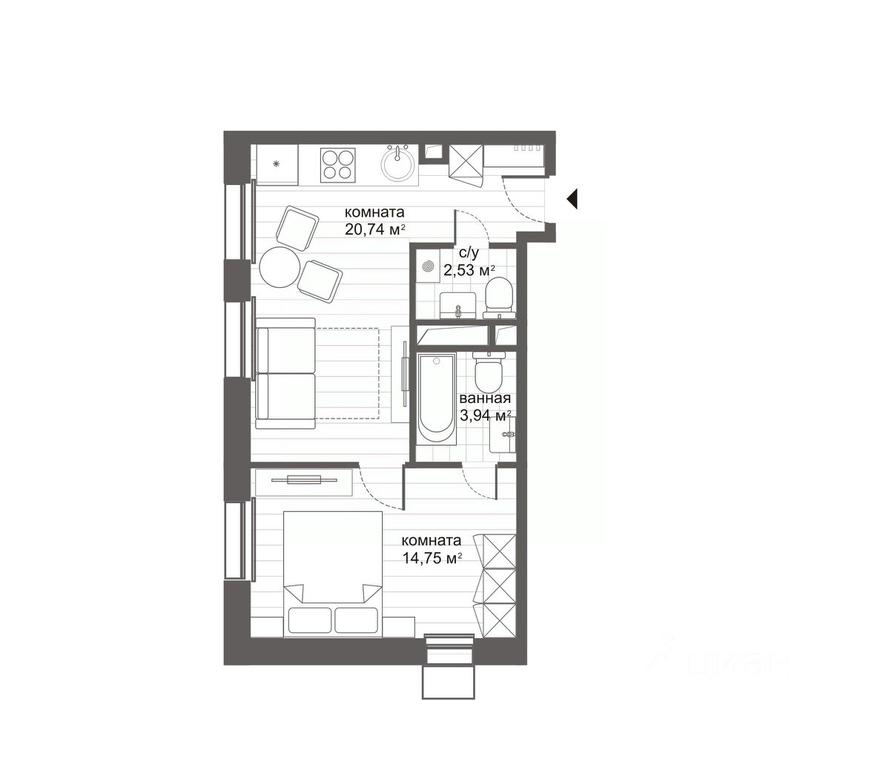 Apartment Sale, 41.96 sq. m. at MFK CITIMIX Novokosino, Nikolaya Starostina Street, вл14, Moscow, Russia #2 Apartment Sale, 41.96 sq. m. at MFK CITIMIX Novokosino, Nikolaya Starostina Street, вл14, Moscow, Russia #2