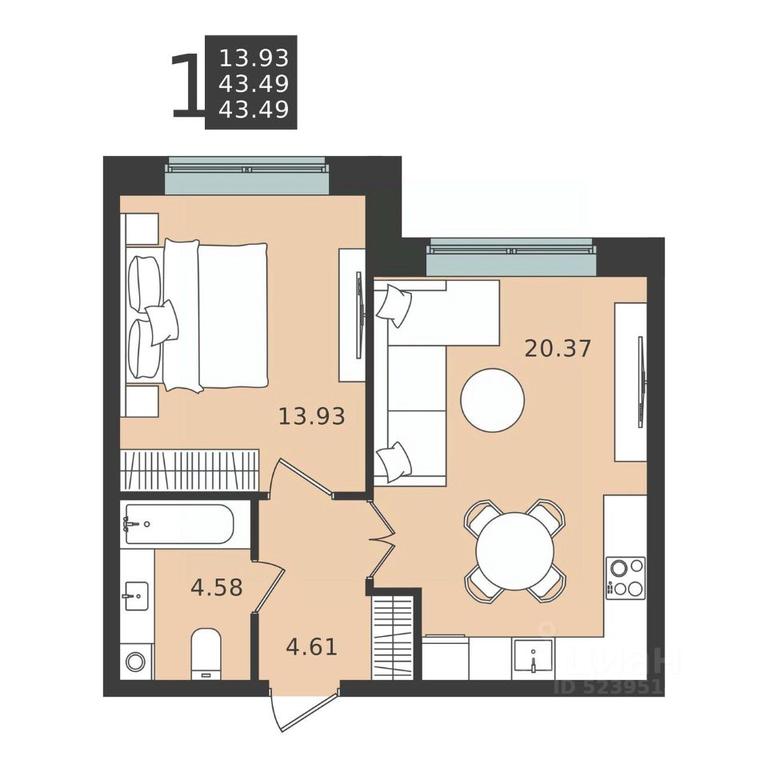 Apartment Sale, 43.49 sq. m. at Mishino-2, Ozyornaya Street, Khimki, Moscow Region, Russia #2 Apartment Sale, 43.49 sq. m. at Mishino-2, Ozyornaya Street, Khimki, Moscow Region, Russia #2