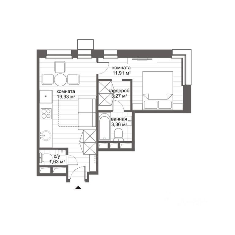 Apartment Sale, 40.1平方米 at MFK CITIMIX Novokosino, Nikolaya Starostina Street, вл14, Moscow, Russia #2
