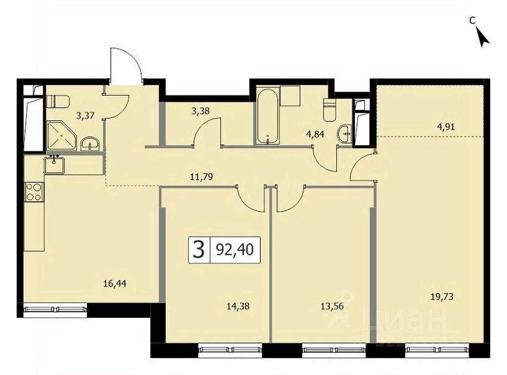 2-BD Apartment Sale, 92.6 sq. m. at SELF (Self), 3rd Grazhdanskaya Street, 35, Moscow, Russia #1 2-BD Apartment Sale, 92.6 sq. m. at SELF (Self), 3rd Grazhdanskaya Street, 35, Moscow, Russia #1