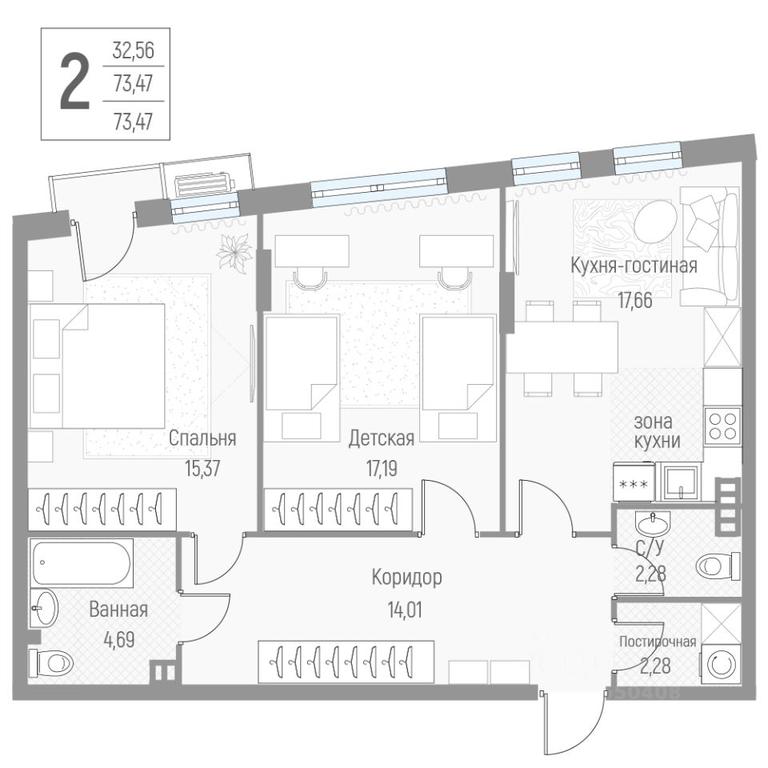 1-BD Apartment Sale, 73.4平方米 at Elyon, zhiloy kompleks Elyon, derevnya Kryukovo, Odintsovskiy Urban District, Moscow Region, Russia #2 1-BD Apartment Sale, 73.4平方米 at Elyon, zhiloy kompleks Elyon, derevnya Kryukovo, Odintsovskiy Urban District, Moscow Region, Russia #2