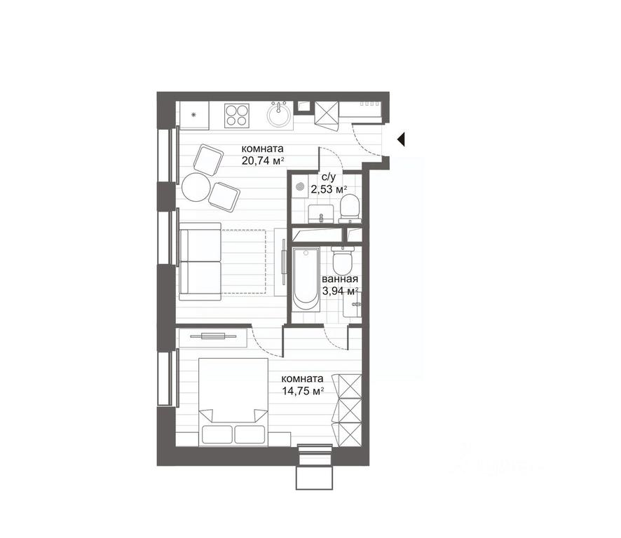 Apartment Sale, 41.96 sq. m. at MFK CITIMIX Novokosino, Nikolaya Starostina Street, вл14, Moscow, Russia #2 Apartment Sale, 41.96 sq. m. at MFK CITIMIX Novokosino, Nikolaya Starostina Street, вл14, Moscow, Russia #2