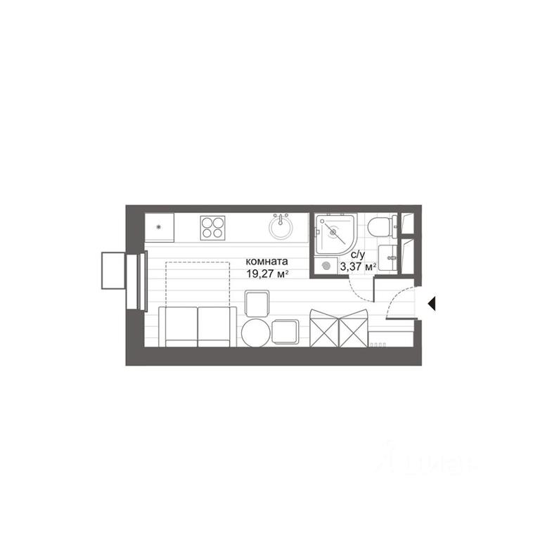 Apartment Sale, 22.64 sq. m. at MFK CITIMIX Novokosino, Nikolaya Starostina Street, вл14, Moscow, Russia #2