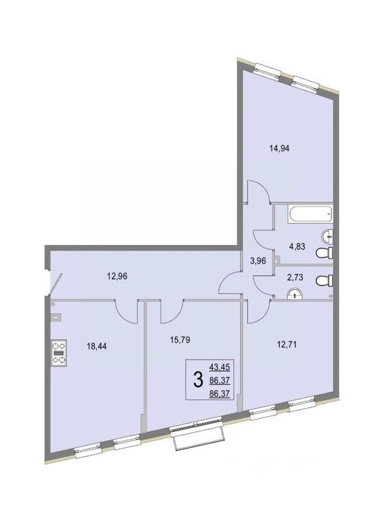 2-BD Apartment Sale, 86.3 sq. m. at Elyon, zhiloy kompleks Elyon, derevnya Kryukovo, Odintsovskiy Urban District, Moscow Region, Russia #1 2-BD Apartment Sale, 86.3 sq. m. at Elyon, zhiloy kompleks Elyon, derevnya Kryukovo, Odintsovskiy Urban District, Moscow Region, Russia #1