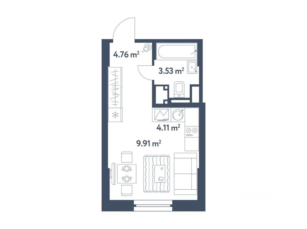Apartment Sale, 22.31 sq. m. at Svetly mir Stantsiya L, Lyublinskaya Street, Moscow, Russia #1