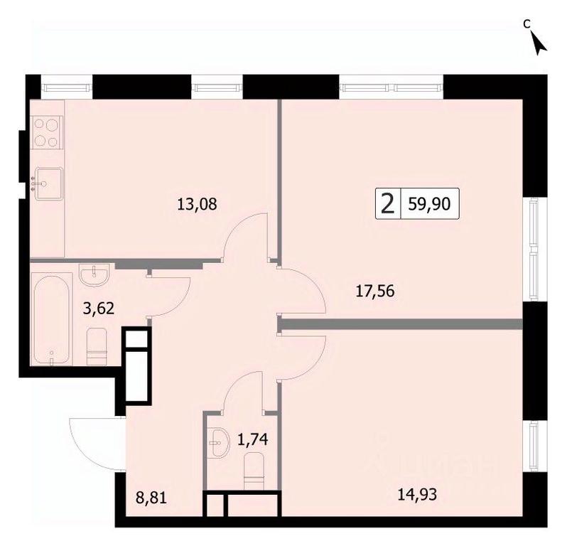 1-BD Apartment Sale, 59.9 sq. m. at SELF (Self), 3rd Grazhdanskaya Street, 35, Moscow, Russia #1 1-BD Apartment Sale, 59.9 sq. m. at SELF (Self), 3rd Grazhdanskaya Street, 35, Moscow, Russia #1