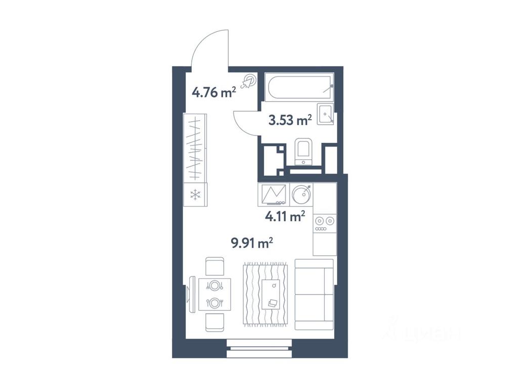 Apartment Sale, 22.31 sq. m. at Svetly mir Stantsiya L, Lyublinskaya Street, Moscow, Russia #1