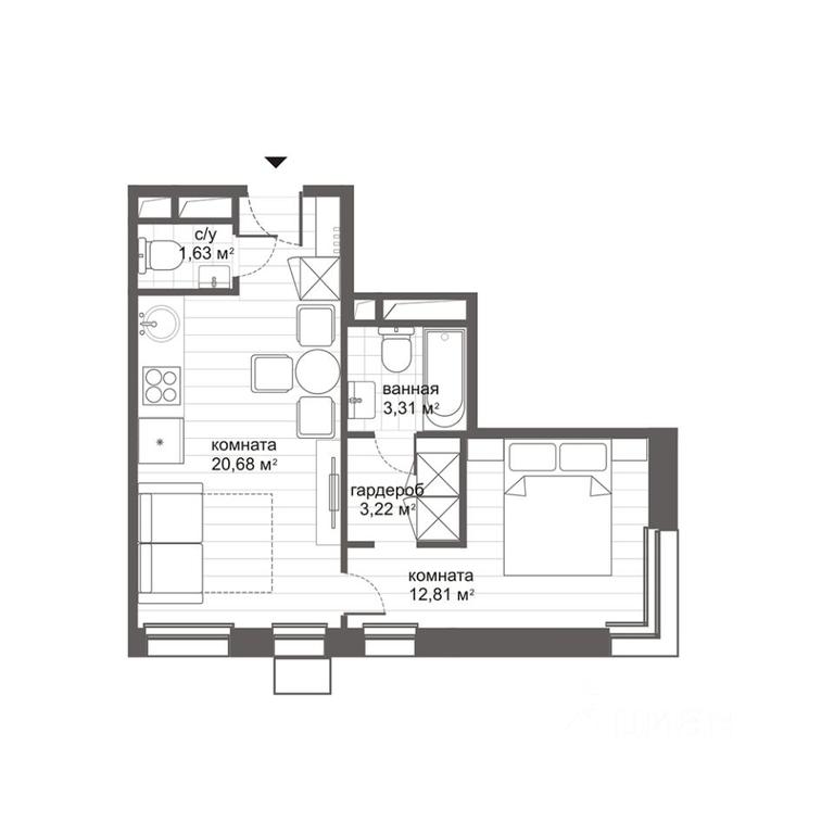 Apartment Sale, 41.65 sq. m. at MFK CITIMIX Novokosino, Nikolaya Starostina Street, вл14, Moscow, Russia #2
