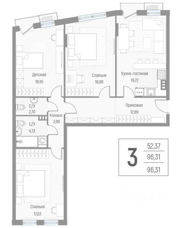 2-BD Apartment Sale, 96.1平方米 at Elyon, zhiloy kompleks Elyon, derevnya Kryukovo, Odintsovskiy Urban District, Moscow Region, Russia #1 2-BD Apartment Sale, 96.1平方米 at Elyon, zhiloy kompleks Elyon, derevnya Kryukovo, Odintsovskiy Urban District, Moscow Region, Russia #1