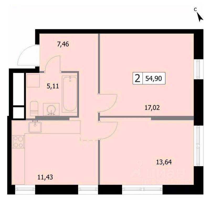 1-BD Apartment Sale, 54.9 sq. m. at SELF (Self), 3rd Grazhdanskaya Street, 35, Moscow, Russia #1 1-BD Apartment Sale, 54.9 sq. m. at SELF (Self), 3rd Grazhdanskaya Street, 35, Moscow, Russia #1