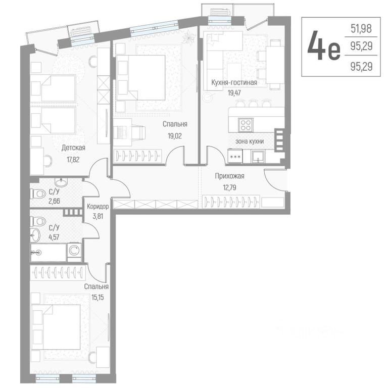 3-BD Apartment Sale, 95.4 sq. m. at Elyon, zhiloy kompleks Elyon, derevnya Kryukovo, Odintsovskiy Urban District, Moscow Region, Russia #1 3-BD Apartment Sale, 95.4 sq. m. at Elyon, zhiloy kompleks Elyon, derevnya Kryukovo, Odintsovskiy Urban District, Moscow Region, Russia #1