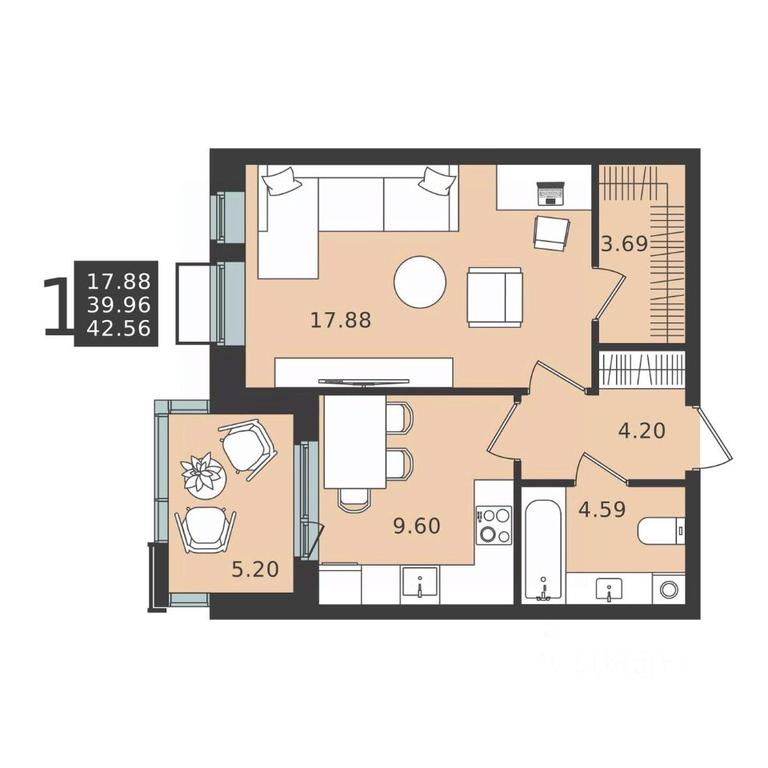 Apartment Sale, 42.56 sq. m. at Mishino-2, Ozyornaya Street, Khimki, Moscow Region, Russia #2 Apartment Sale, 42.56 sq. m. at Mishino-2, Ozyornaya Street, Khimki, Moscow Region, Russia #2