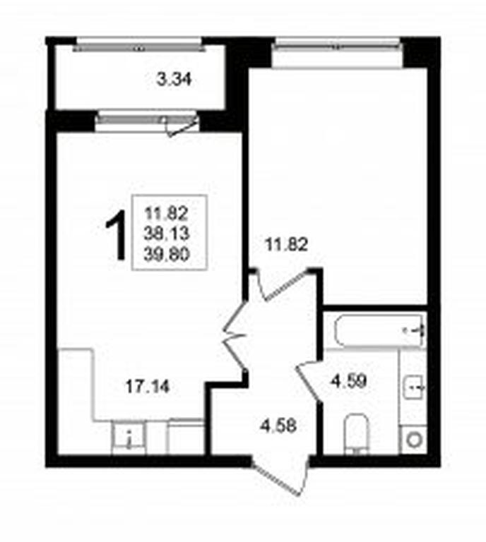 Apartment Sale, 39.8 sq. m. at Mishino-2, Ozyornaya Street, Khimki, Moscow Region, Russia #1