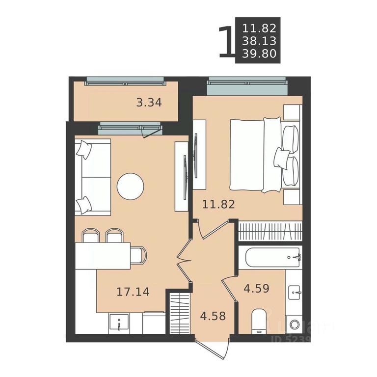 Apartment Sale, 39.8 sq. m. at Mishino-2, Ozyornaya Street, Khimki, Moscow Region, Russia #2