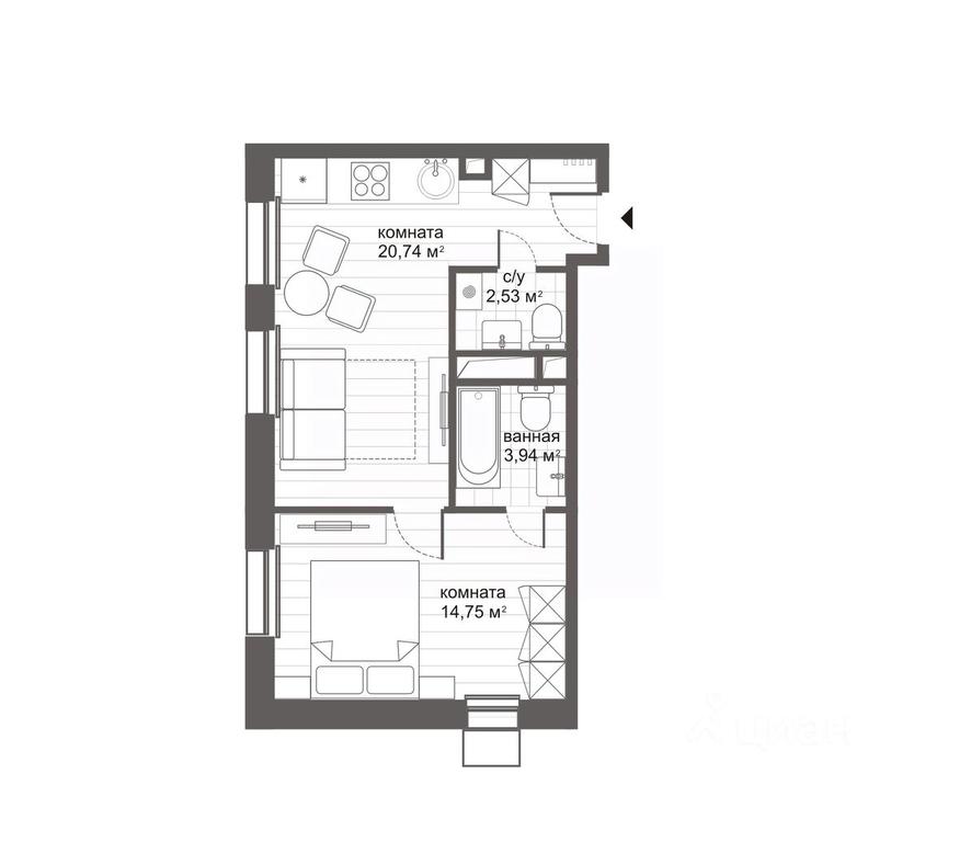Apartment Sale, 41.96 sq. m. at MFK CITIMIX Novokosino, Nikolaya Starostina Street, вл14, Moscow, Russia #2 Apartment Sale, 41.96 sq. m. at MFK CITIMIX Novokosino, Nikolaya Starostina Street, вл14, Moscow, Russia #2