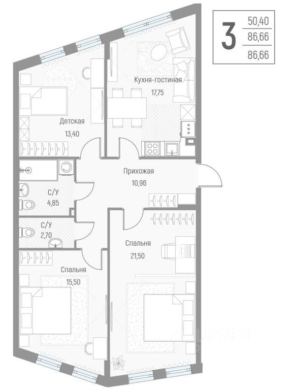 2-BD Apartment Sale, 86.8 sq. m. at Elyon, zhiloy kompleks Elyon, derevnya Kryukovo, Odintsovskiy Urban District, Moscow Region, Russia #1 2-BD Apartment Sale, 86.8 sq. m. at Elyon, zhiloy kompleks Elyon, derevnya Kryukovo, Odintsovskiy Urban District, Moscow Region, Russia #1