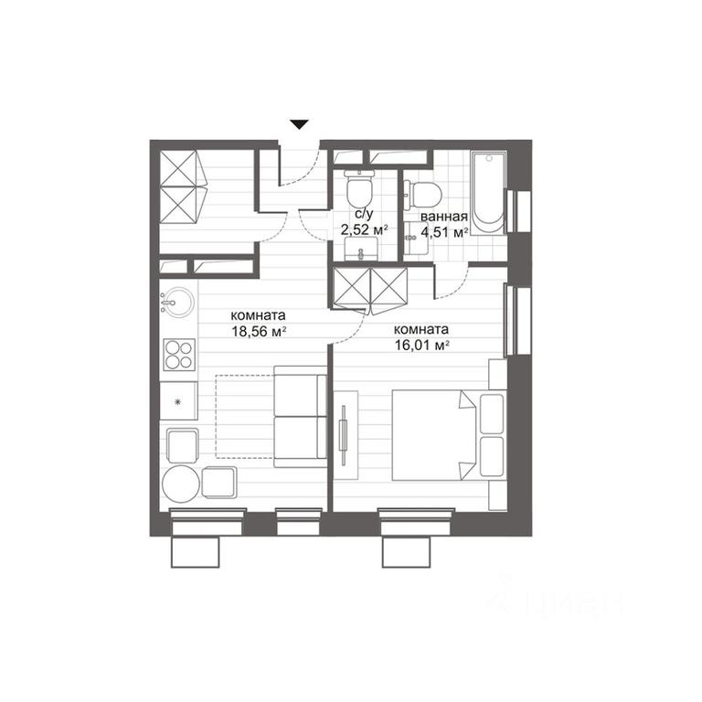Apartment Sale, 45.45 sq. m. at MFK CITIMIX Novokosino, Nikolaya Starostina Street, вл14, Moscow, Russia #2 Apartment Sale, 45.45 sq. m. at MFK CITIMIX Novokosino, Nikolaya Starostina Street, вл14, Moscow, Russia #2