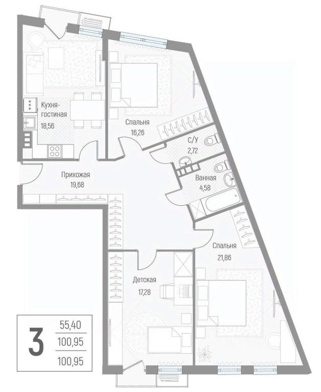 2-BD Apartment Sale, 101.3 sq. m. at Elyon, zhiloy kompleks Elyon, derevnya Kryukovo, Odintsovskiy Urban District, Moscow Region, Russia #1 2-BD Apartment Sale, 101.3 sq. m. at Elyon, zhiloy kompleks Elyon, derevnya Kryukovo, Odintsovskiy Urban District, Moscow Region, Russia #1