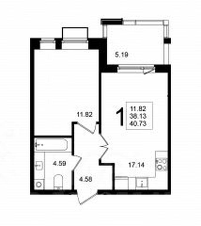 Apartment Sale, 40.73 sq. m. at Mishino-2, Ozyornaya Street, Khimki, Moscow Region, Russia #1