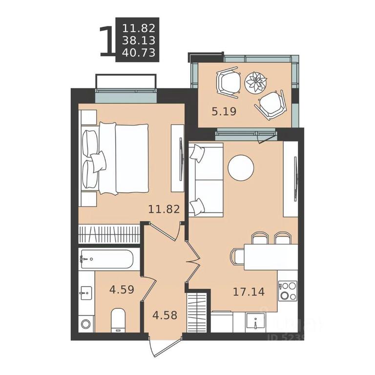 Apartment Sale, 40.73 sq. m. at Mishino-2, Ozyornaya Street, Khimki, Moscow Region, Russia #2