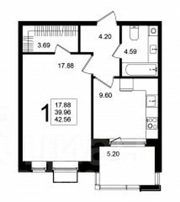 Apartment Sale, 42.56 sq. m. at Mishino-2, Ozyornaya Street, Khimki, Moscow Region, Russia #1