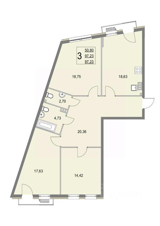 2-BD Apartment Sale, 97.2 sq. m. at Elyon, zhiloy kompleks Elyon, derevnya Kryukovo, Odintsovskiy Urban District, Moscow Region, Russia #1 2-BD Apartment Sale, 97.2 sq. m. at Elyon, zhiloy kompleks Elyon, derevnya Kryukovo, Odintsovskiy Urban District, Moscow Region, Russia #1