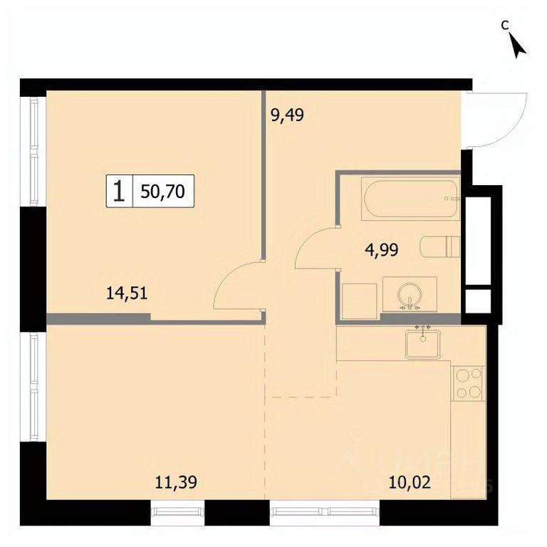 Apartment Sale, 50.7 sq. m. at SELF (Self), 3rd Grazhdanskaya Street, 35, Moscow, Russia #1 Apartment Sale, 50.7 sq. m. at SELF (Self), 3rd Grazhdanskaya Street, 35, Moscow, Russia #1
