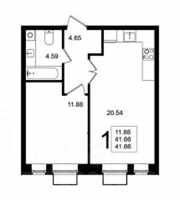 Apartment Sale, 41.66 sq. m. at Mishino-2, Ozyornaya Street, Khimki, Moscow Region, Russia #1