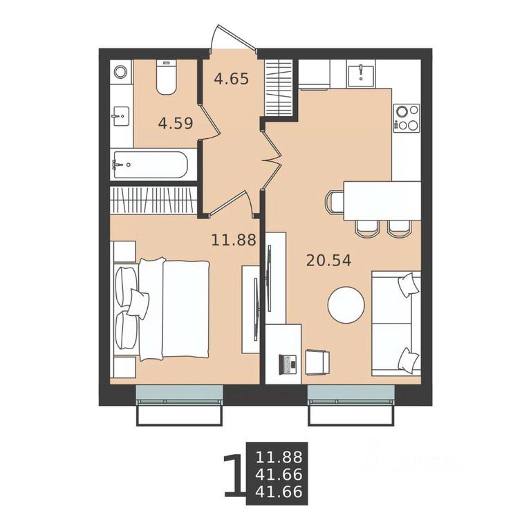 Apartment Sale, 41.66 sq. m. at Mishino-2, Ozyornaya Street, Khimki, Moscow Region, Russia #2