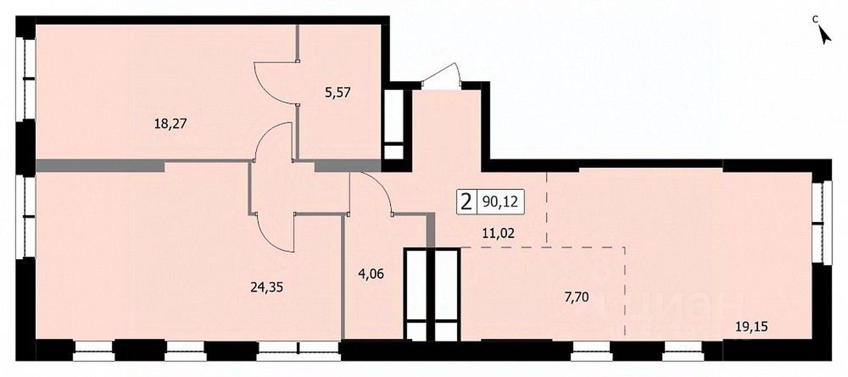 1-BD Apartment Sale, 90.2平方米 at SELF (Self), 3rd Grazhdanskaya Street, 35, Moscow, Russia #1 1-BD Apartment Sale, 90.2平方米 at SELF (Self), 3rd Grazhdanskaya Street, 35, Moscow, Russia #1