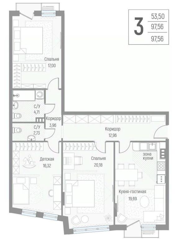 2-BD Apartment Sale, 97.5平方米 at Elyon, zhiloy kompleks Elyon, derevnya Kryukovo, Odintsovskiy Urban District, Moscow Region, Russia #2 2-BD Apartment Sale, 97.5平方米 at Elyon, zhiloy kompleks Elyon, derevnya Kryukovo, Odintsovskiy Urban District, Moscow Region, Russia #2