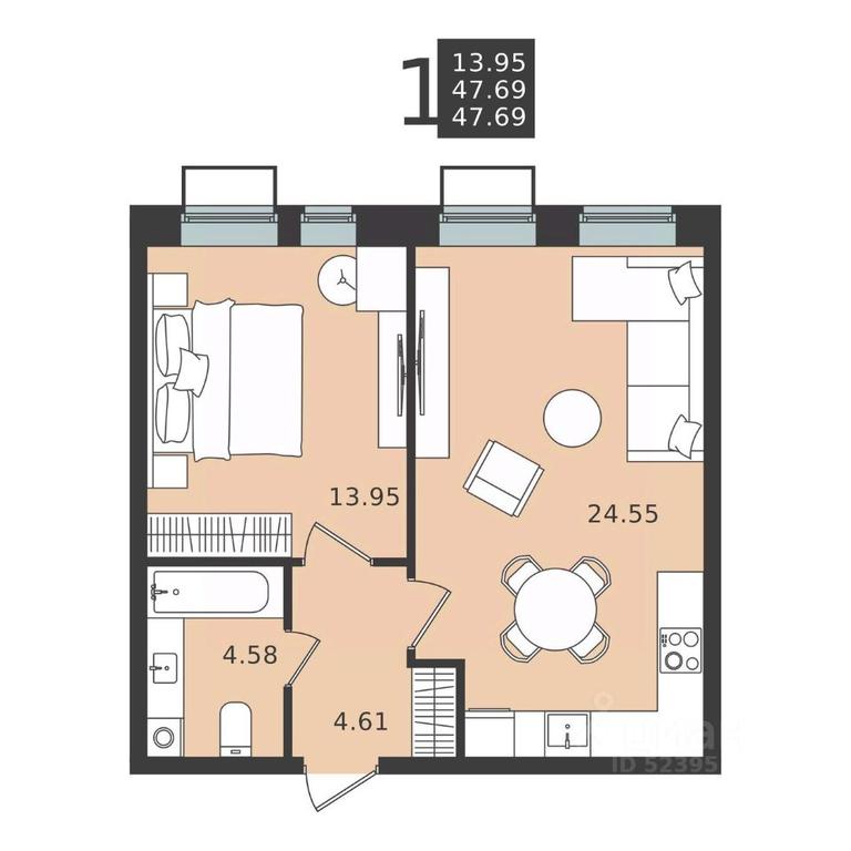 Apartment Sale, 47.69 sq. m. at Mishino-2, Ozyornaya Street, Khimki, Moscow Region, Russia #2 Apartment Sale, 47.69 sq. m. at Mishino-2, Ozyornaya Street, Khimki, Moscow Region, Russia #2