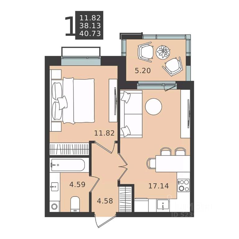 Apartment Sale, 40.73 sq. m. at Mishino-2, Ozyornaya Street, Khimki, Moscow Region, Russia #2