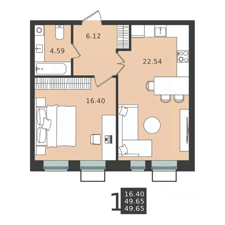 Apartment Sale, 49.65 sq. m. at Mishino-2, Ozyornaya Street, Khimki, Moscow Region, Russia #2