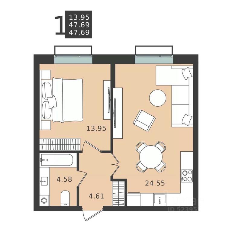 Apartment Sale, 47.69 sq. m. at Mishino-2, Ozyornaya Street, Khimki, Moscow Region, Russia #2 Apartment Sale, 47.69 sq. m. at Mishino-2, Ozyornaya Street, Khimki, Moscow Region, Russia #2