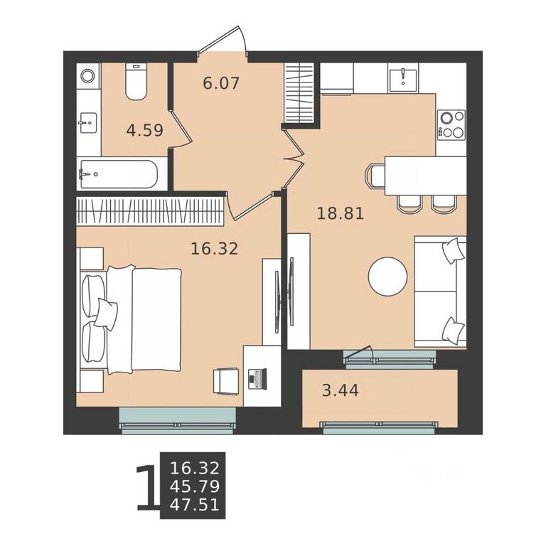 Apartment Sale, 47.6 sq. m. at Mishino-2, Ozyornaya Street, Khimki, Moscow Region, Russia #2 Apartment Sale, 47.6 sq. m. at Mishino-2, Ozyornaya Street, Khimki, Moscow Region, Russia #2
