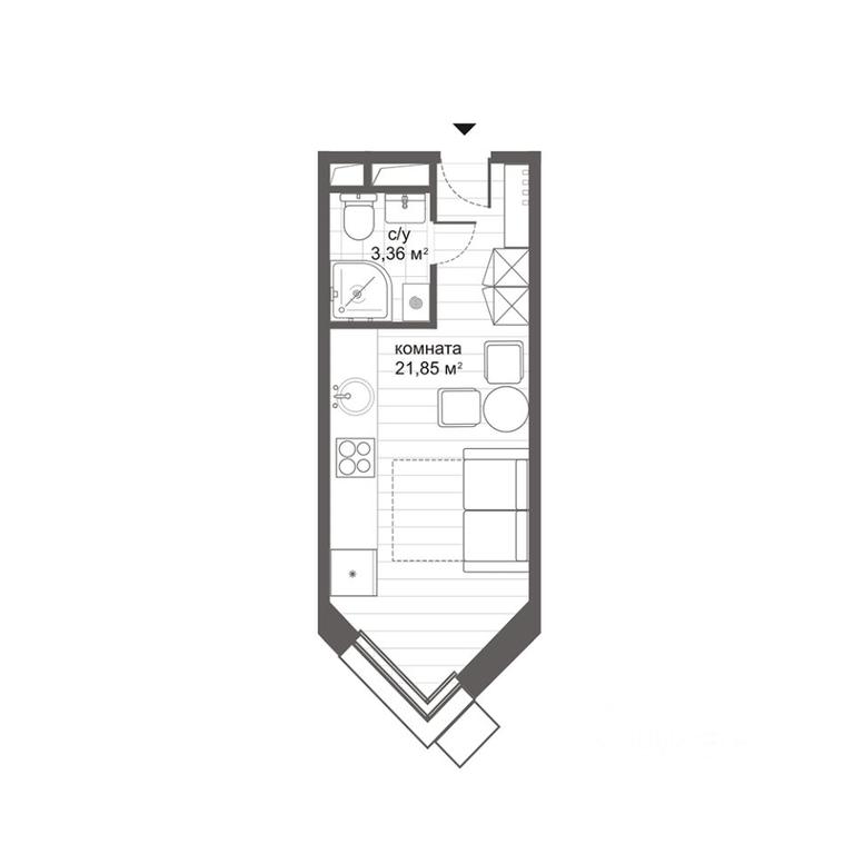Apartment Sale, 25.21 sq. m. at MFK CITIMIX Novokosino, Nikolaya Starostina Street, вл14, Moscow, Russia #2