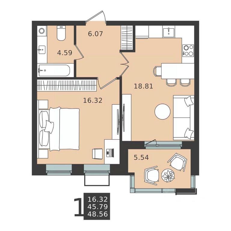 Apartment Sale, 48.6 sq. m. at Mishino-2, Ozyornaya Street, Khimki, Moscow Region, Russia #2 Apartment Sale, 48.6 sq. m. at Mishino-2, Ozyornaya Street, Khimki, Moscow Region, Russia #2