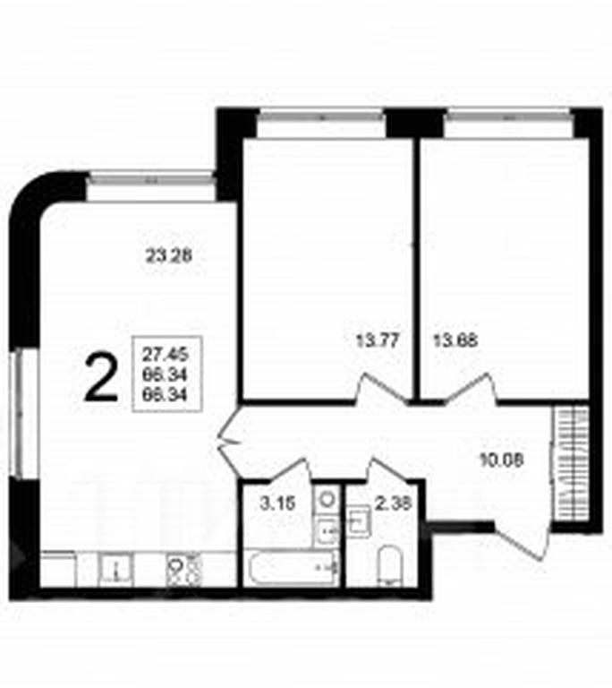 1-BD Apartment Sale, 66.34 sq. m. at Mishino-2, Ozyornaya Street, Khimki, Moscow Region, Russia #1 1-BD Apartment Sale, 66.34 sq. m. at Mishino-2, Ozyornaya Street, Khimki, Moscow Region, Russia #1