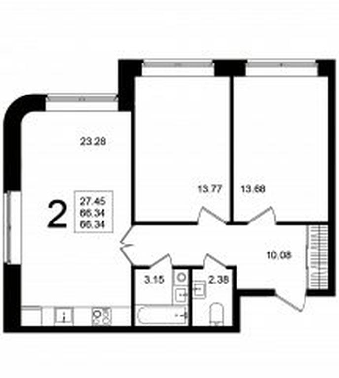 1-BD Apartment Sale, 66.34平方米 at Mishino-2, Ozyornaya Street, Khimki, Moscow Region, Russia #1 1-BD Apartment Sale, 66.34平方米 at Mishino-2, Ozyornaya Street, Khimki, Moscow Region, Russia #1