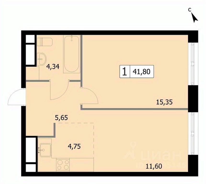 Apartment Sale, 41.8 sq. m. at SELF (Self), 3rd Grazhdanskaya Street, 35, Moscow, Russia #1 Apartment Sale, 41.8 sq. m. at SELF (Self), 3rd Grazhdanskaya Street, 35, Moscow, Russia #1