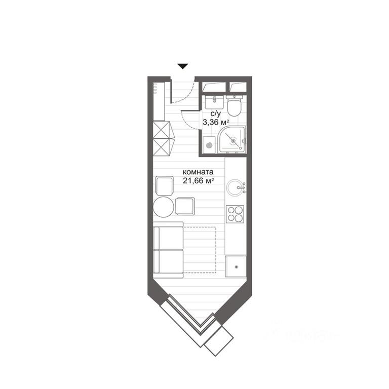 Apartment Sale, 25.02平方米 at MFK CITIMIX Novokosino, Nikolaya Starostina Street, вл14, Moscow, Russia #2