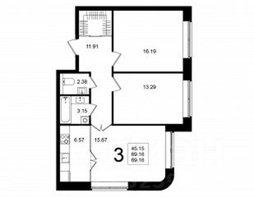 2-BD Apartment Sale, 69.16 sq. m. at Mishino-2, Ozyornaya Street, Khimki, Moscow Region, Russia #1 2-BD Apartment Sale, 69.16 sq. m. at Mishino-2, Ozyornaya Street, Khimki, Moscow Region, Russia #1