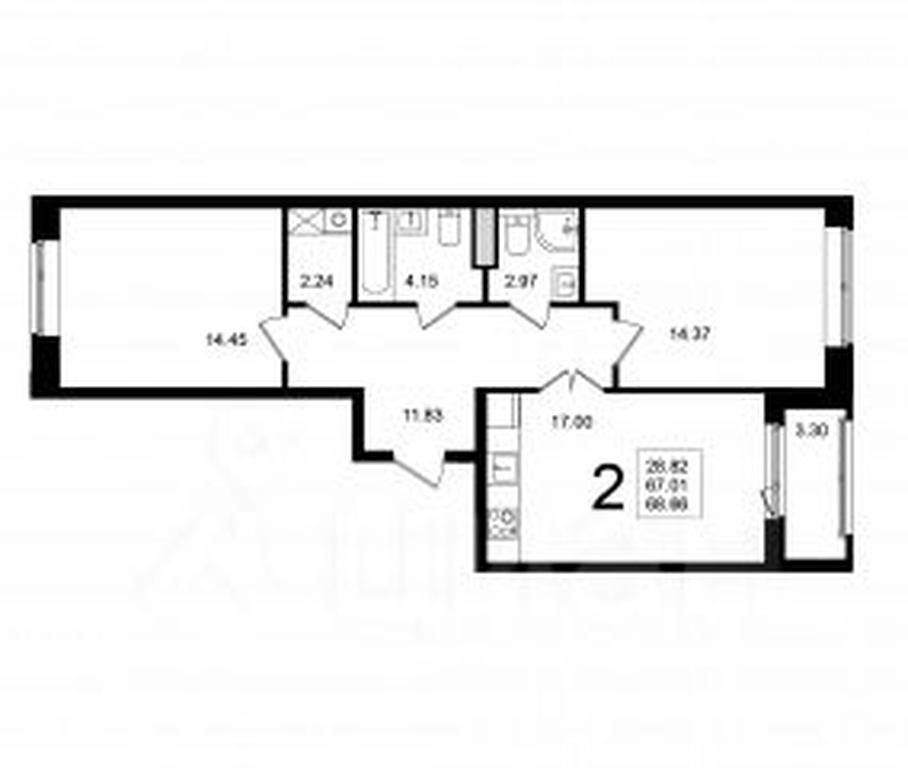 1-BD Apartment Sale, 68.66平方米 at Mishino-2, Ozyornaya Street, Khimki, Moscow Region, Russia #1 1-BD Apartment Sale, 68.66平方米 at Mishino-2, Ozyornaya Street, Khimki, Moscow Region, Russia #1