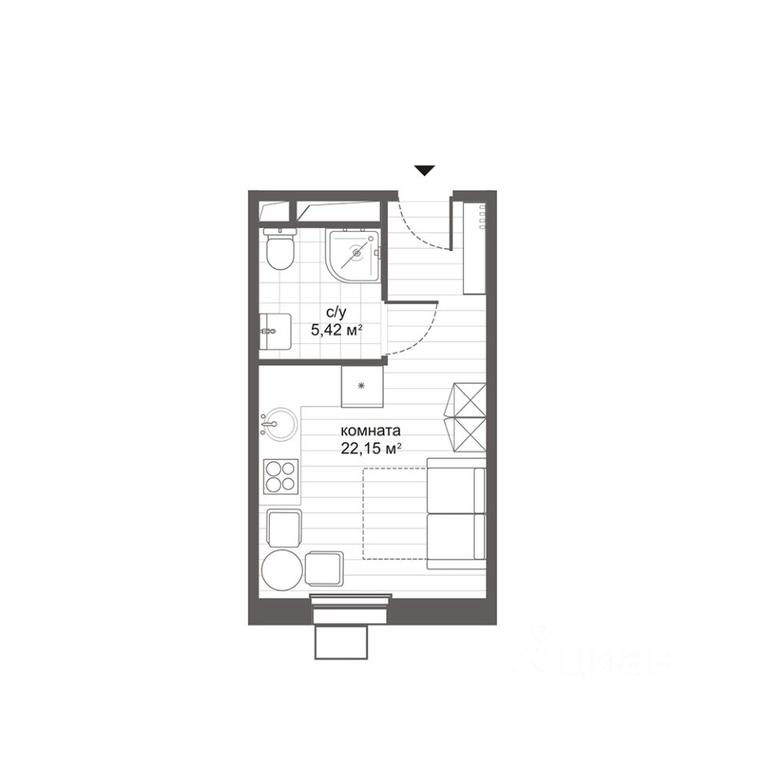 Apartment Sale, 27.81平方米 at MFK CITIMIX Novokosino, Nikolaya Starostina Street, вл14, Moscow, Russia #2