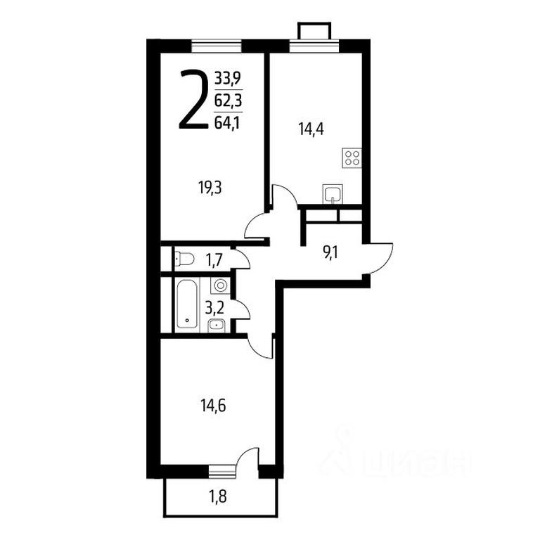 1-BD Apartment Sale, 64.1 sq. m. at Novye Vatutinki, mkr Zarechny, Bukovaya alleya, Desyonovskoye Settlement, Moscow, Russia #1 1-BD Apartment Sale, 64.1 sq. m. at Novye Vatutinki, mkr Zarechny, Bukovaya alleya, Desyonovskoye Settlement, Moscow, Russia #1