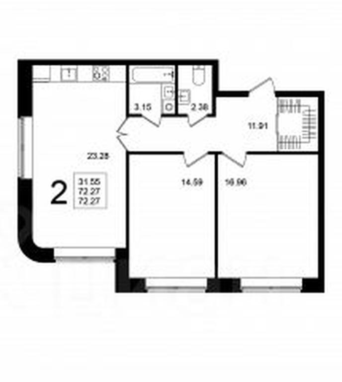 1-BD Apartment Sale, 72.27平方米 at Mishino-2, Ozyornaya Street, Khimki, Moscow Region, Russia #1 1-BD Apartment Sale, 72.27平方米 at Mishino-2, Ozyornaya Street, Khimki, Moscow Region, Russia #1