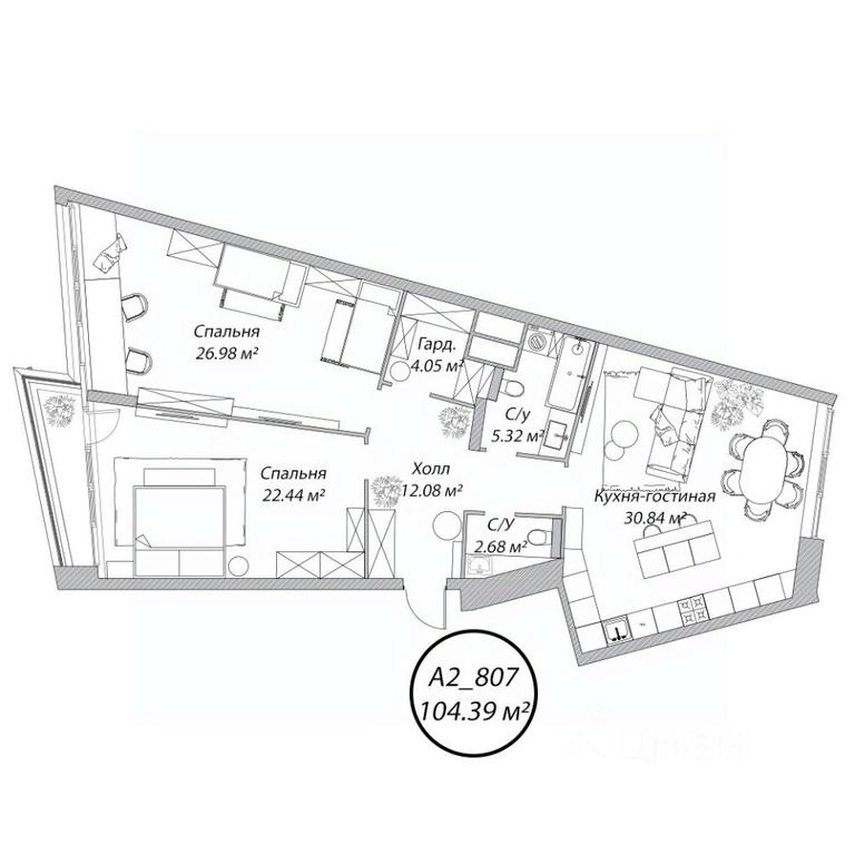 2-BD Apartment Sale, 104.39 sq. m. at Klubny dom Rublevo, 5th Myakininskaya Street, 20, Moscow, Russia #1 2-BD Apartment Sale, 104.39 sq. m. at Klubny dom Rublevo, 5th Myakininskaya Street, 20, Moscow, Russia #1
